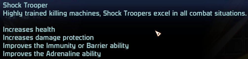 Shock Trooper Specialization