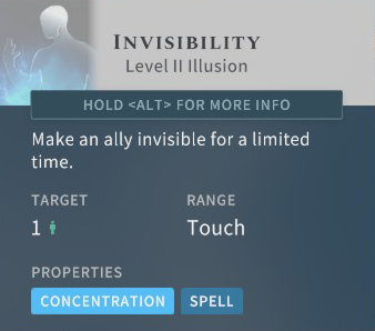 Solasta Invisibility Spell