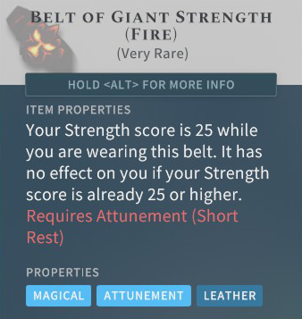 Solasta Belt of Giant Strength (Fire)