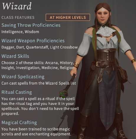 Solasta Wizard Class