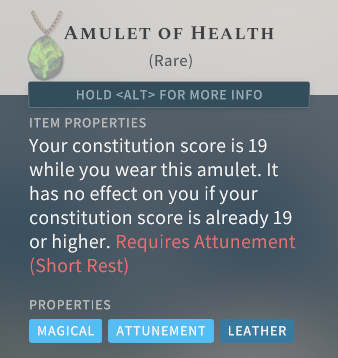 Solasta Amulet of Health