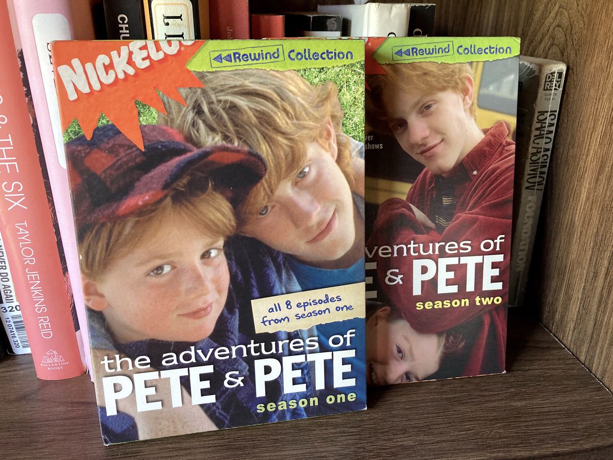 The Adventures of Pete &amp; Pete on DVD sitting on a book shelf