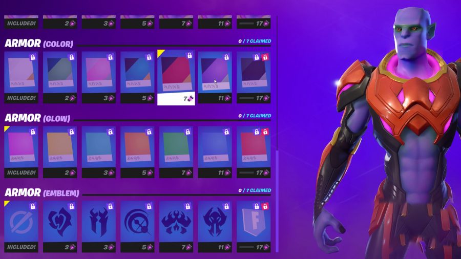 The orange colour armour on the Kymera alien in Fortnite