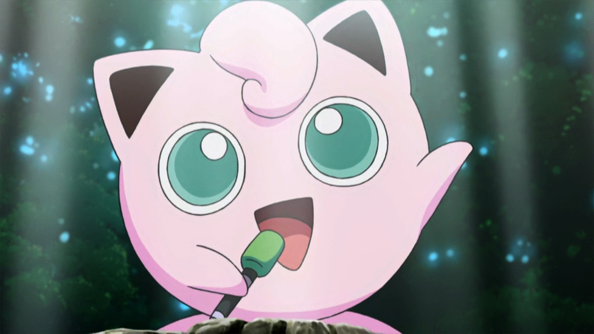 Jigglypuff singing in the Pokémon anime