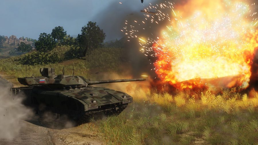 A Russian tank has just destroyed an enemy vehicle in Armored Warfare.