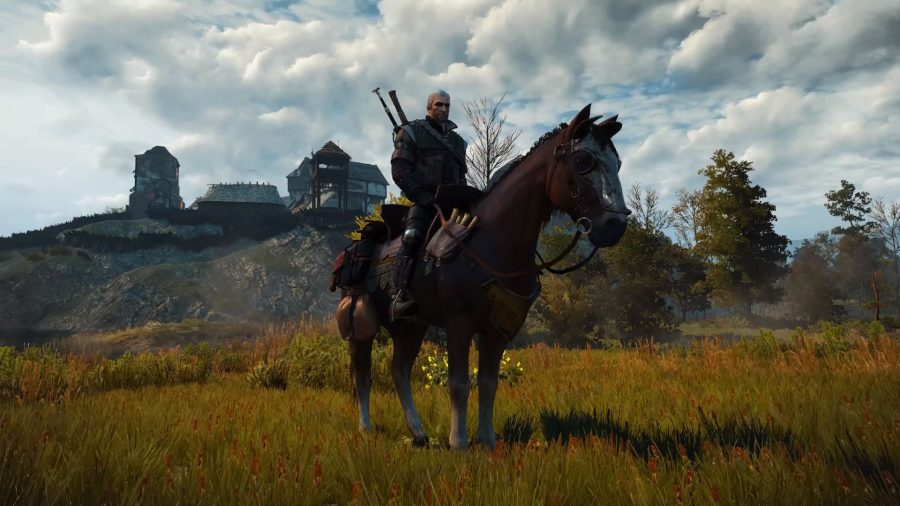 Geralt on Roach in The Witcher 3