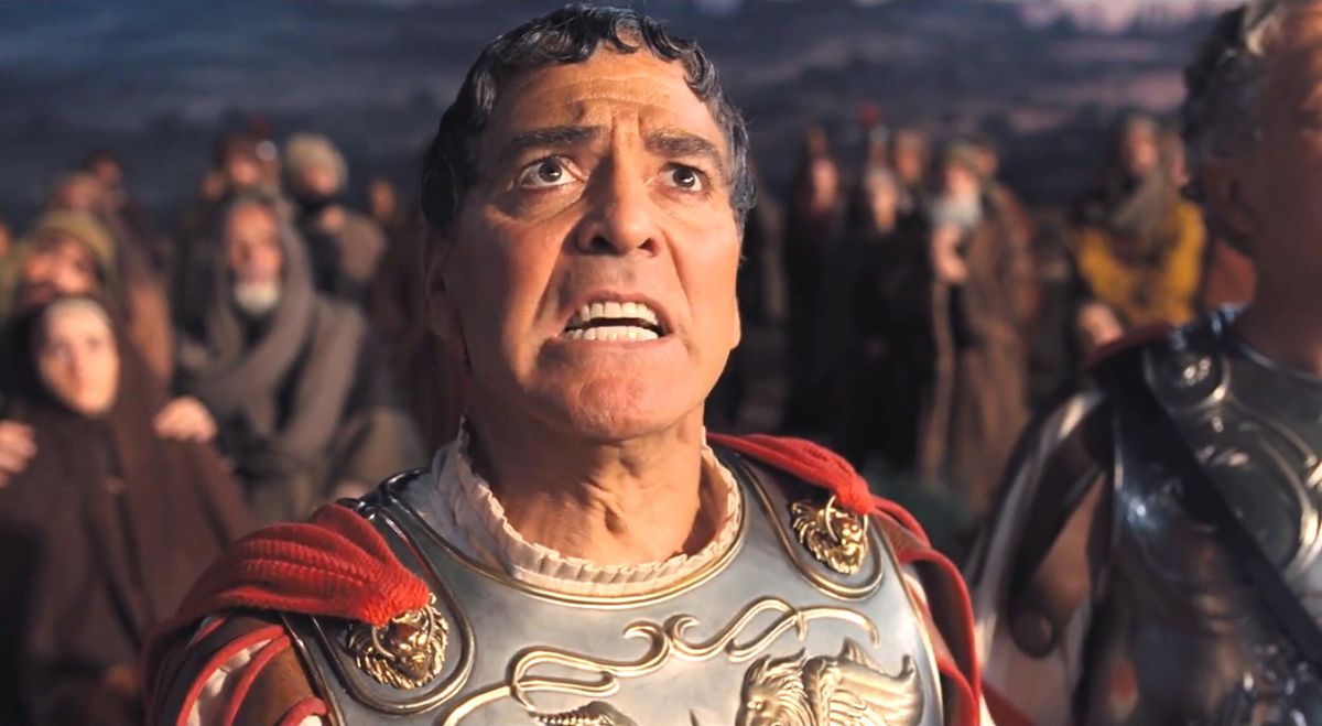 George Clooney stars as fictitious actor Baird Whitlock starring in a biblical epic