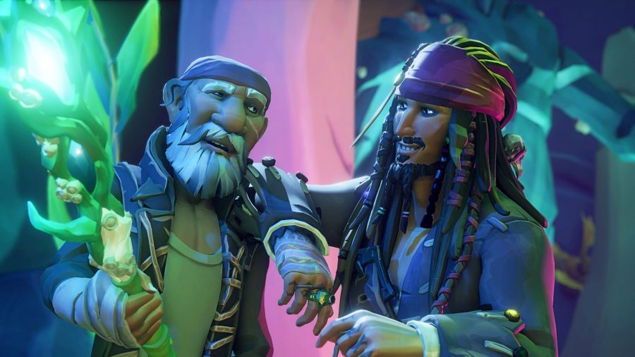 Jack Sparrow and the new trident in Sea of Thieves Pirate's Life