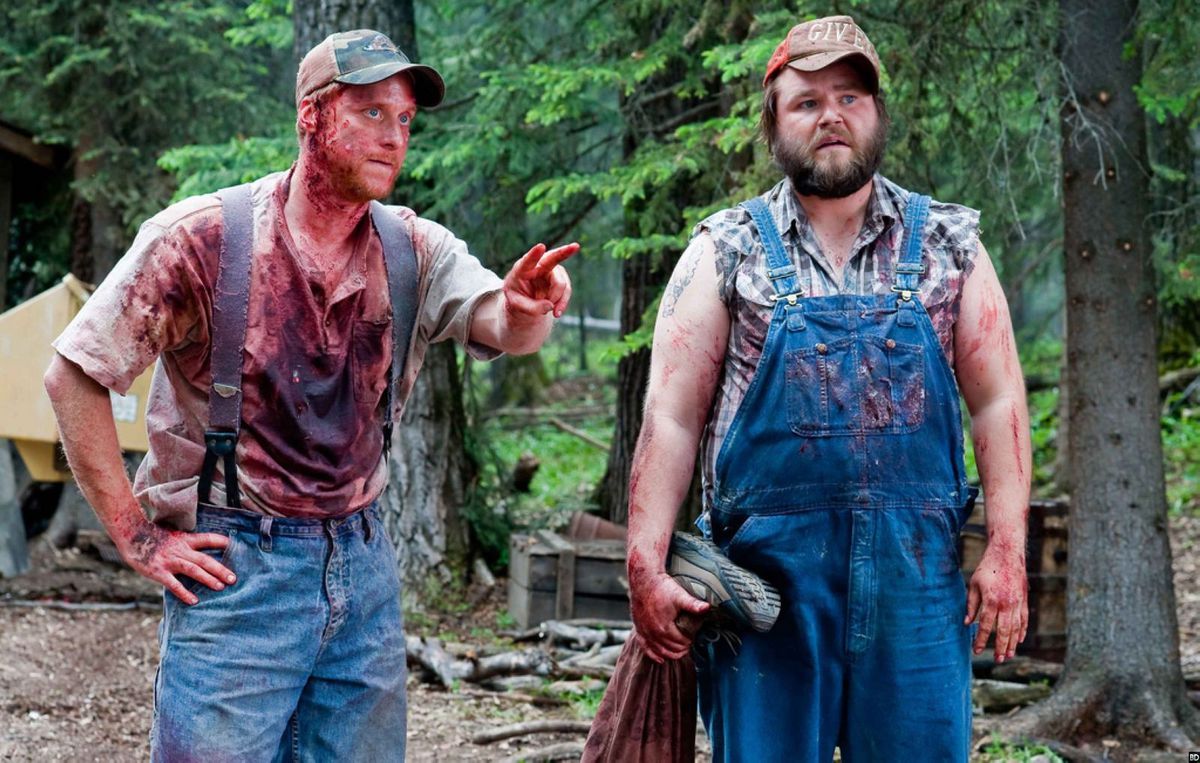 Tyler Labine and Alan Tudyk as Tucker and Dale in Tucker &amp; Dale vs Evil