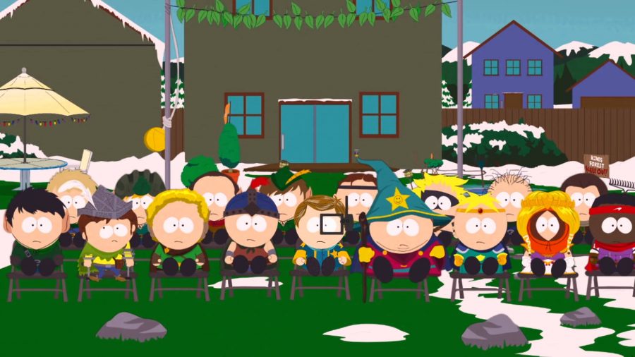 Many kids in South Park The Stick of Truth, one of the best JRPGs, sitting for a meeting.