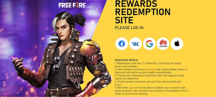 free fire redeem codes