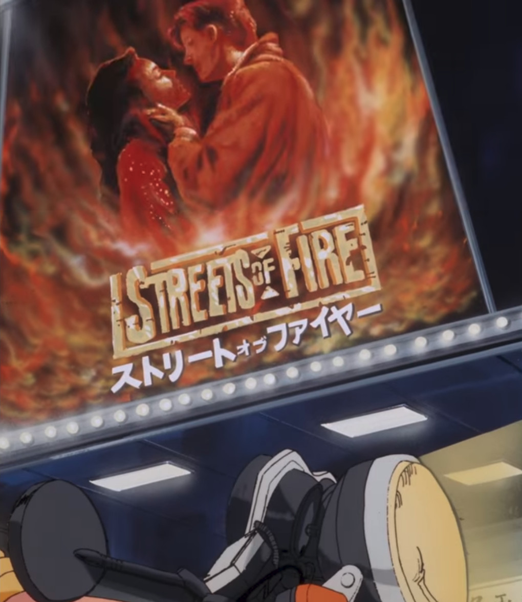 A poster of Streets of Fire as seen in the first episode of Megazone 23