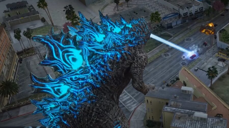 This new GTA 5 Godzilla mod lets you rampage with atomic breath