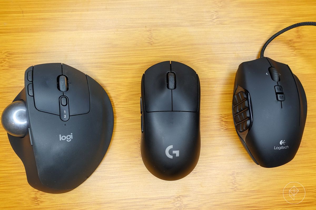The Logitech G Pro Wireless near other Logitech mice