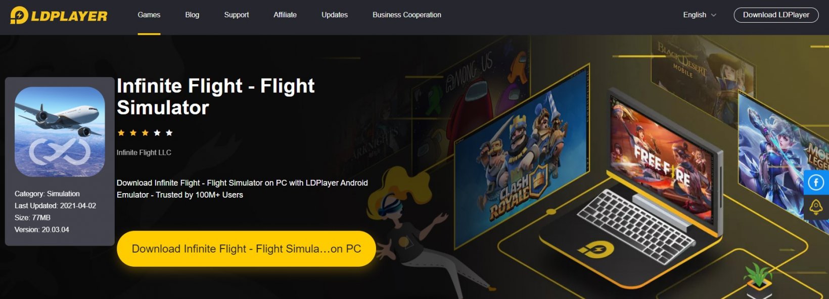Infinite Flight Simulator on LD Player