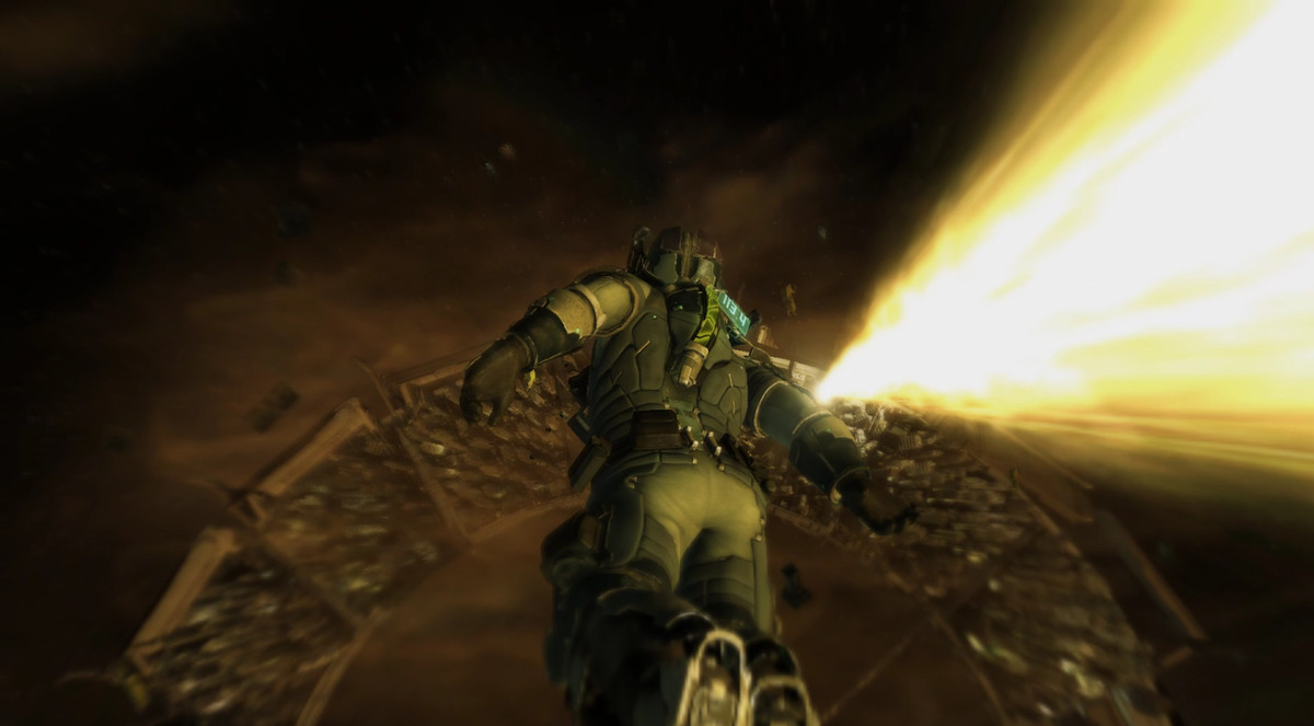 During the HALO jump sequence in Dead Space 2, Isaac rockets through space