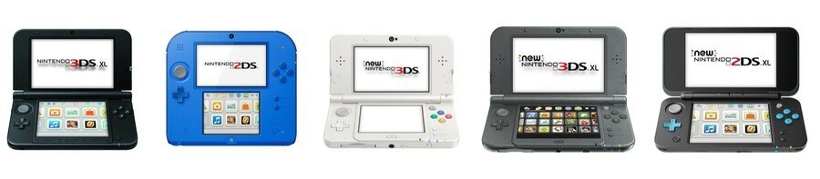 Nintendo 3DS XL, Nintendo 2DS, New Nintendo 3DS (XL) and New Nintendo 2DS XL