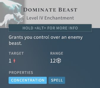 Solasta Dominate Beast Spell