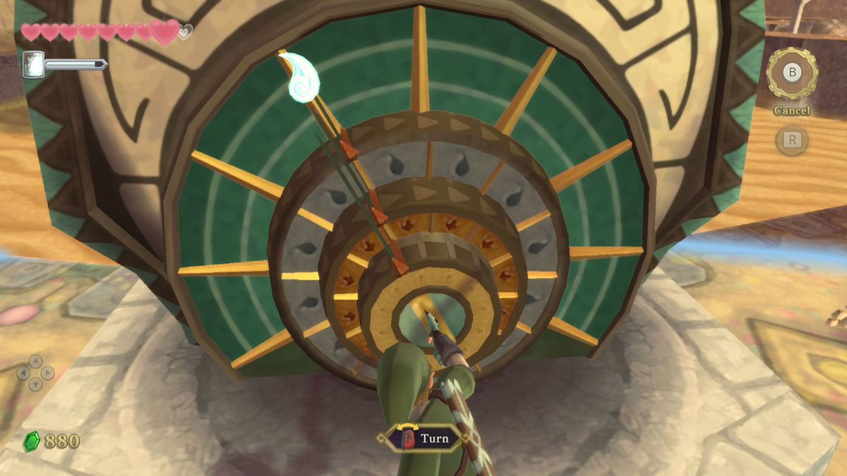 Link turns a gear in The Legend of Zelda: Skyward Sword HD