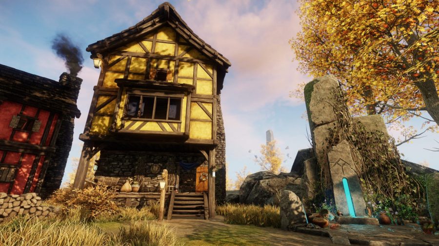 Exterior of a player house in New World