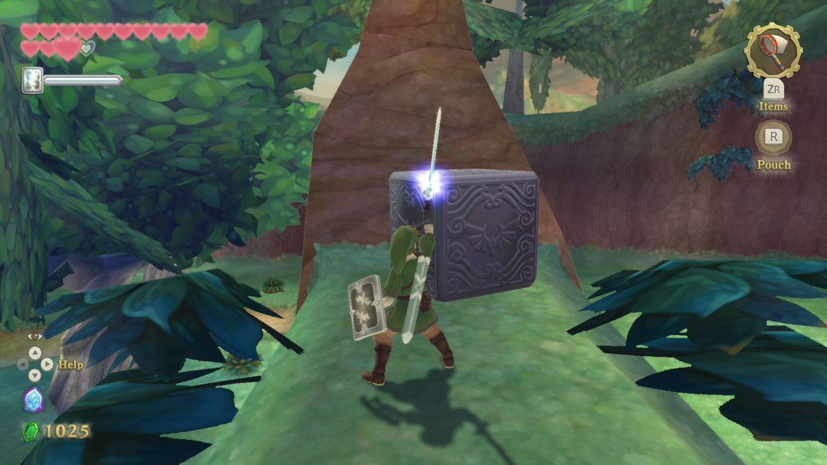 Link exploring a woodsy area in Skyward Sword HD