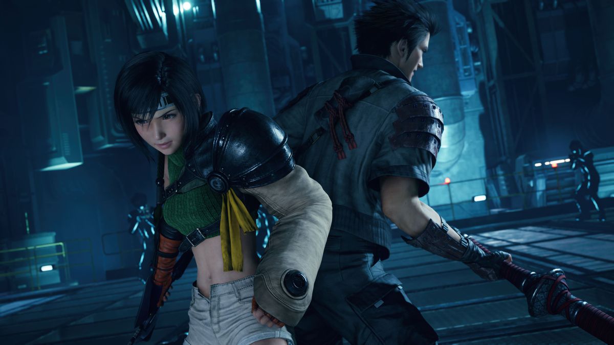 Yuffie stands back-to-back with Sonon in FInal Fantasy 7 Remake Intergrade