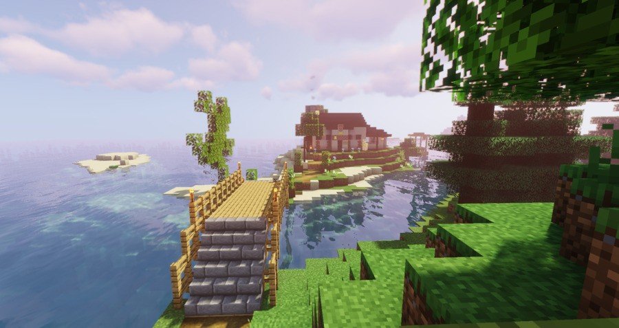 Another player on the server has built what we call "The Cottage"; it has an axolotl enclosure
