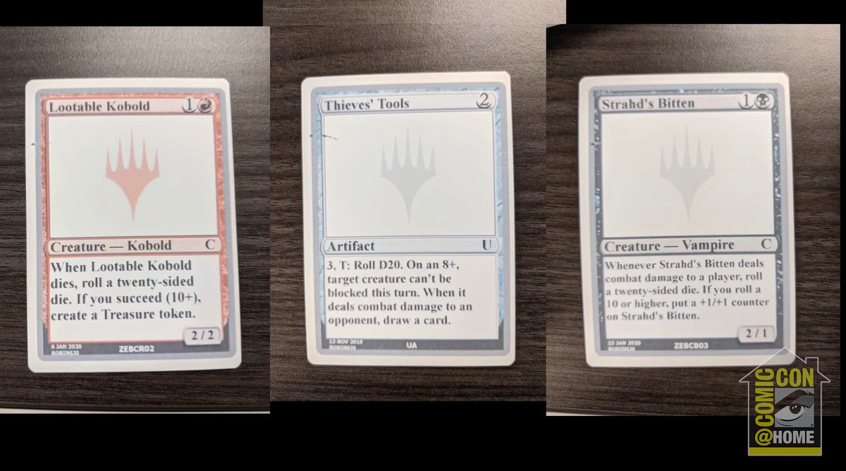 Three cards without art.