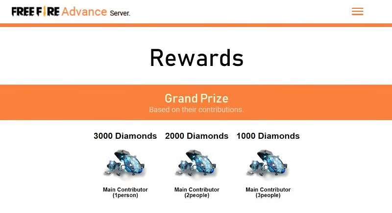 Get 3000 Free Fire Diamonds Rewards from FF Advance Server