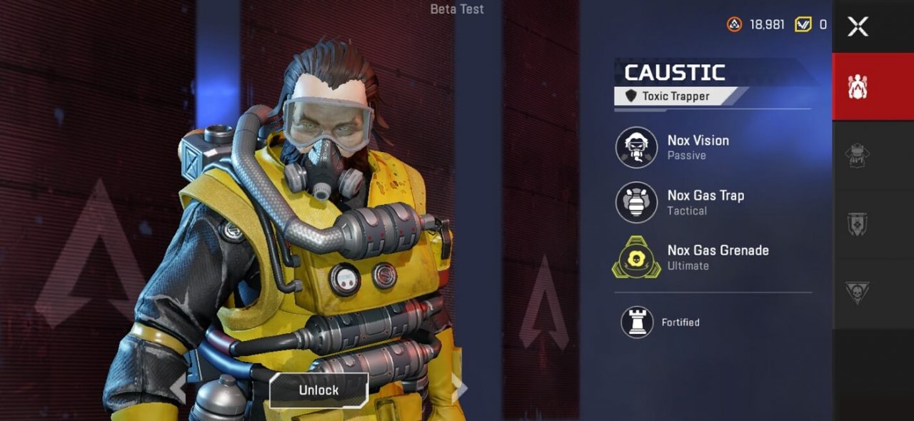 Apex Legends Mobile Caustic abilities