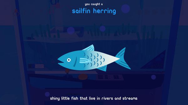 a sailfin herring illustration with the text: “shiny little fish that live in rivers and streams”