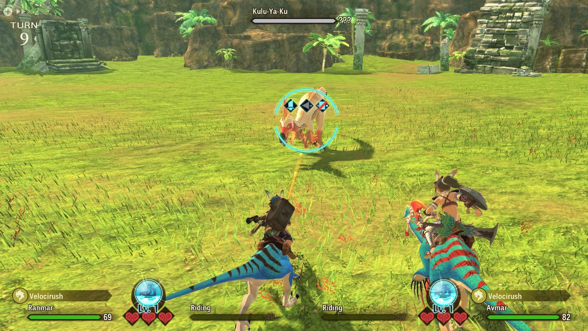 A combat screen from Monster Hunter Stories 2: Wings of Ruin