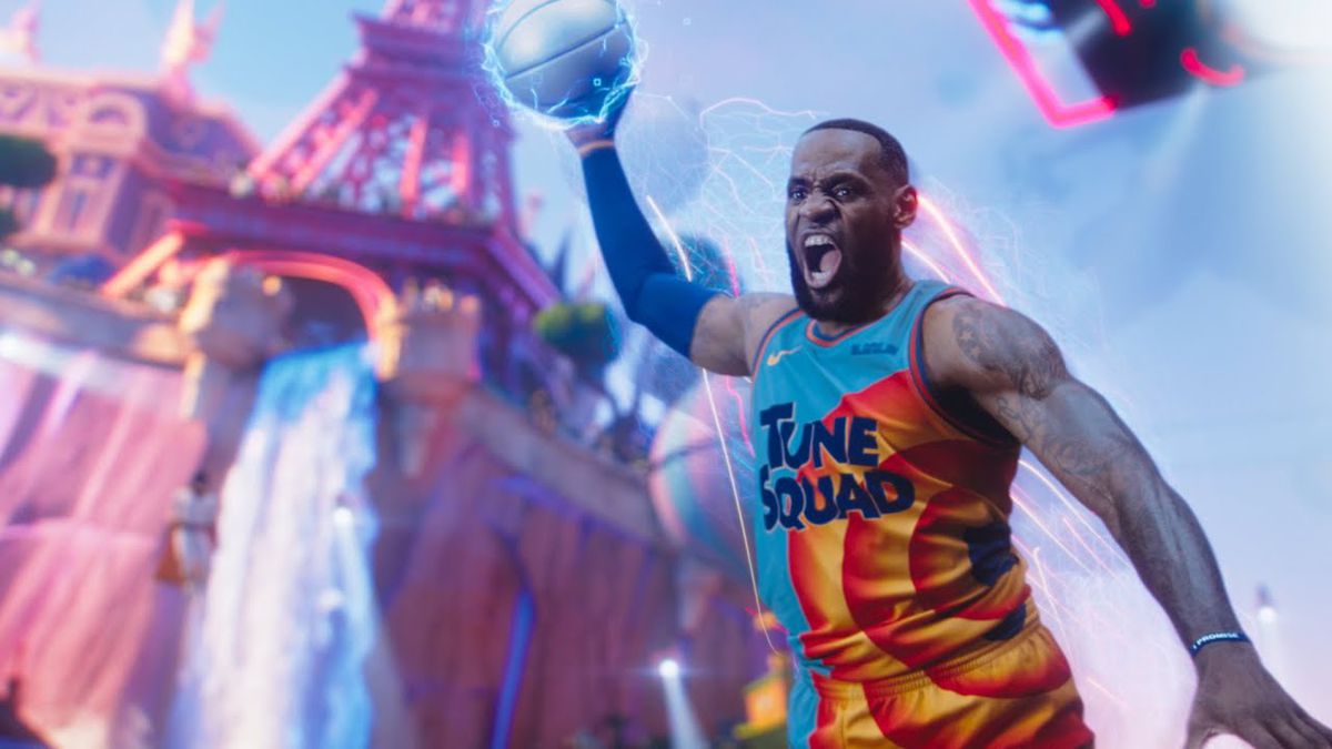 Lebron James moments from dunking a basketball in Space Jam: A New Legacy