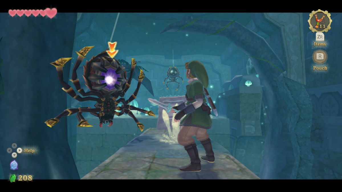 Link faces a Skulltula&nbsp;in The Legend of Zelda: Skyward Sword HD