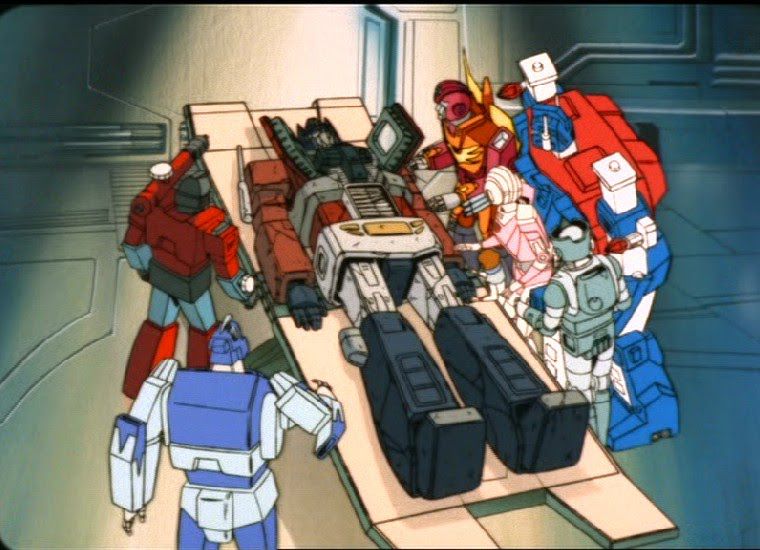 Optimus dies in Transformers: The Movie