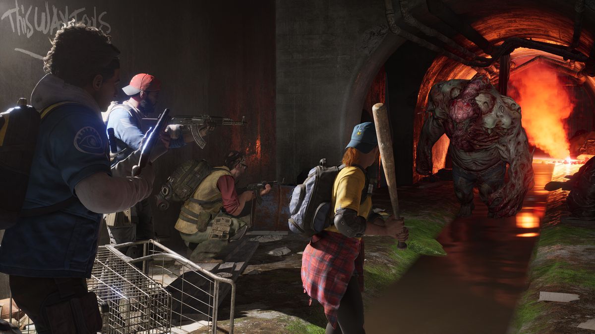 Players aim at a Retch in a screenshot from Back 4 Blood.