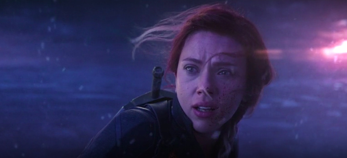 Black Widow (Scarlett Johansson) looks fearfully over her shoulder just before sacrificing herself on Vormir, in an unused, deleted scene from Avengers: Endgame.