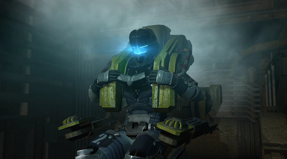 Isaac straps into an ejector seat and prepares for the HALO jump in Dead Space 2