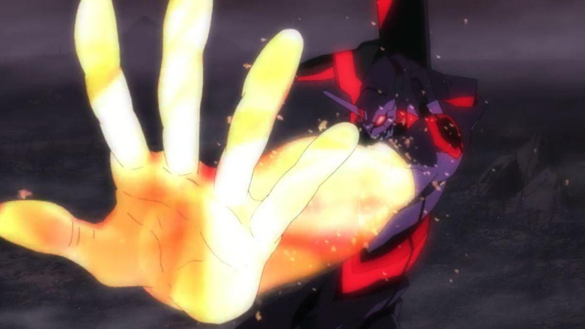 Shinji’s Eva transforms at the end of Evangelion 2.22