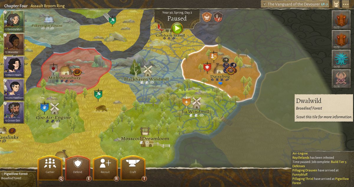 Wildermyth’s map presents tense strategic choices