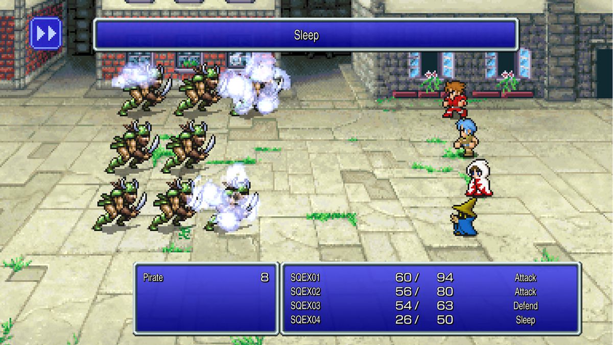 A fight in Final Fantasy 1