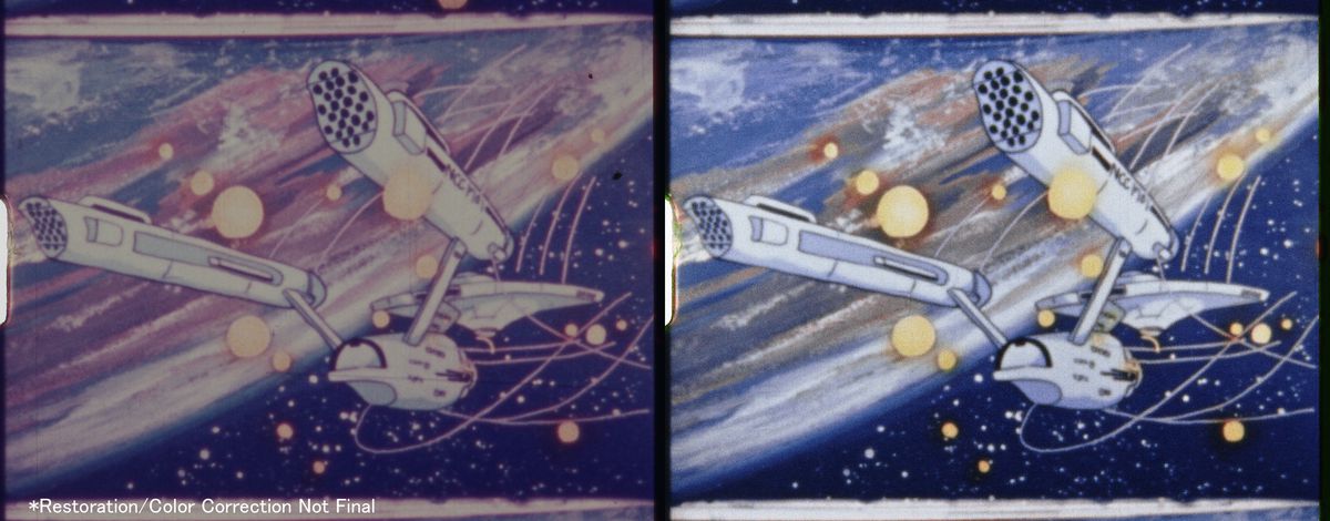 Frame comparison of the Daicon III remaster: star trek ship
