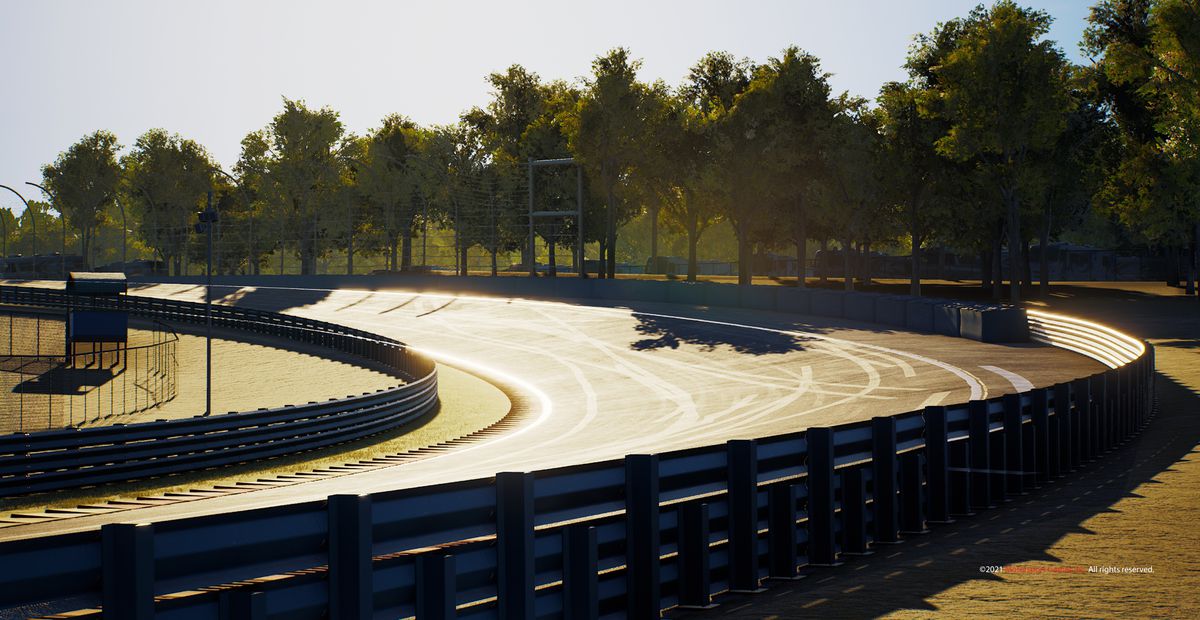 A turn on the road course at Watkins Glen International (no cars are present).