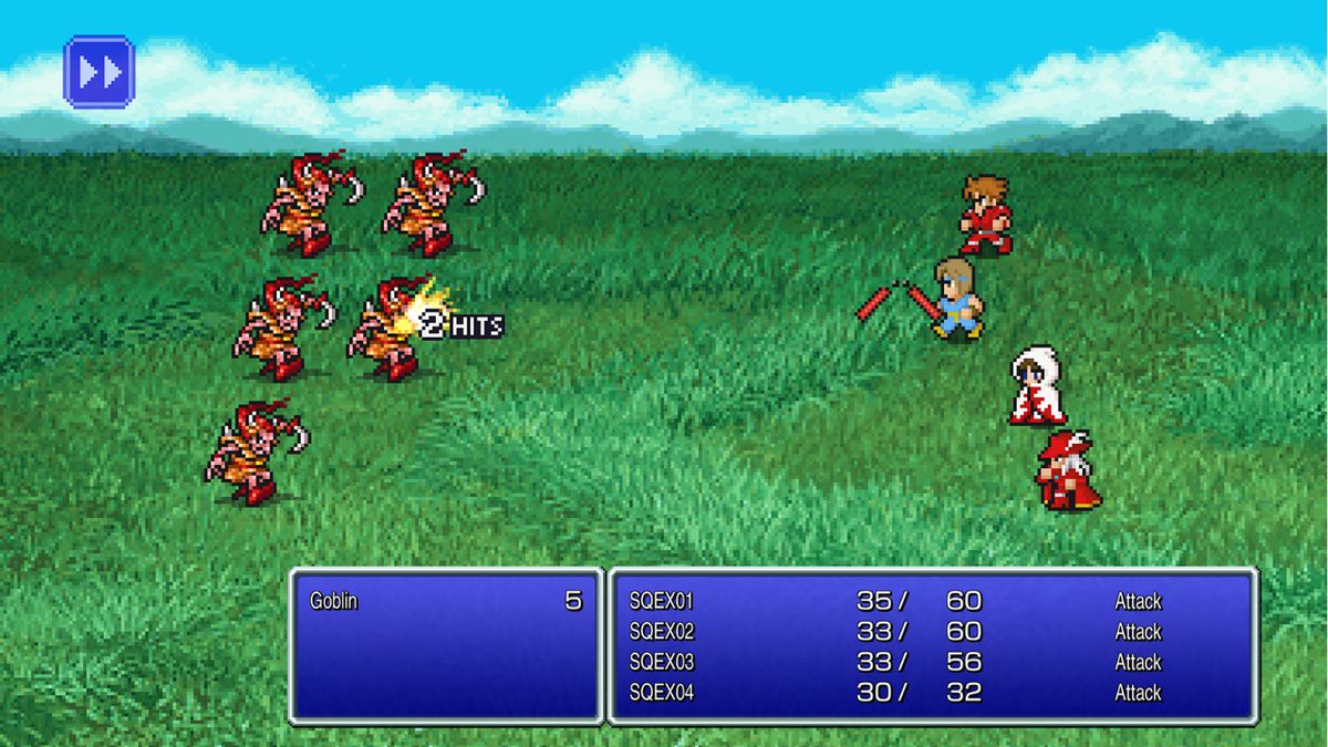 Fighting in the Final Fantasy 1 remaster