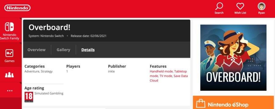 Overboard Switch eShop