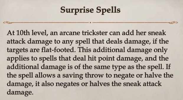 arcane trickster sneak attack spells