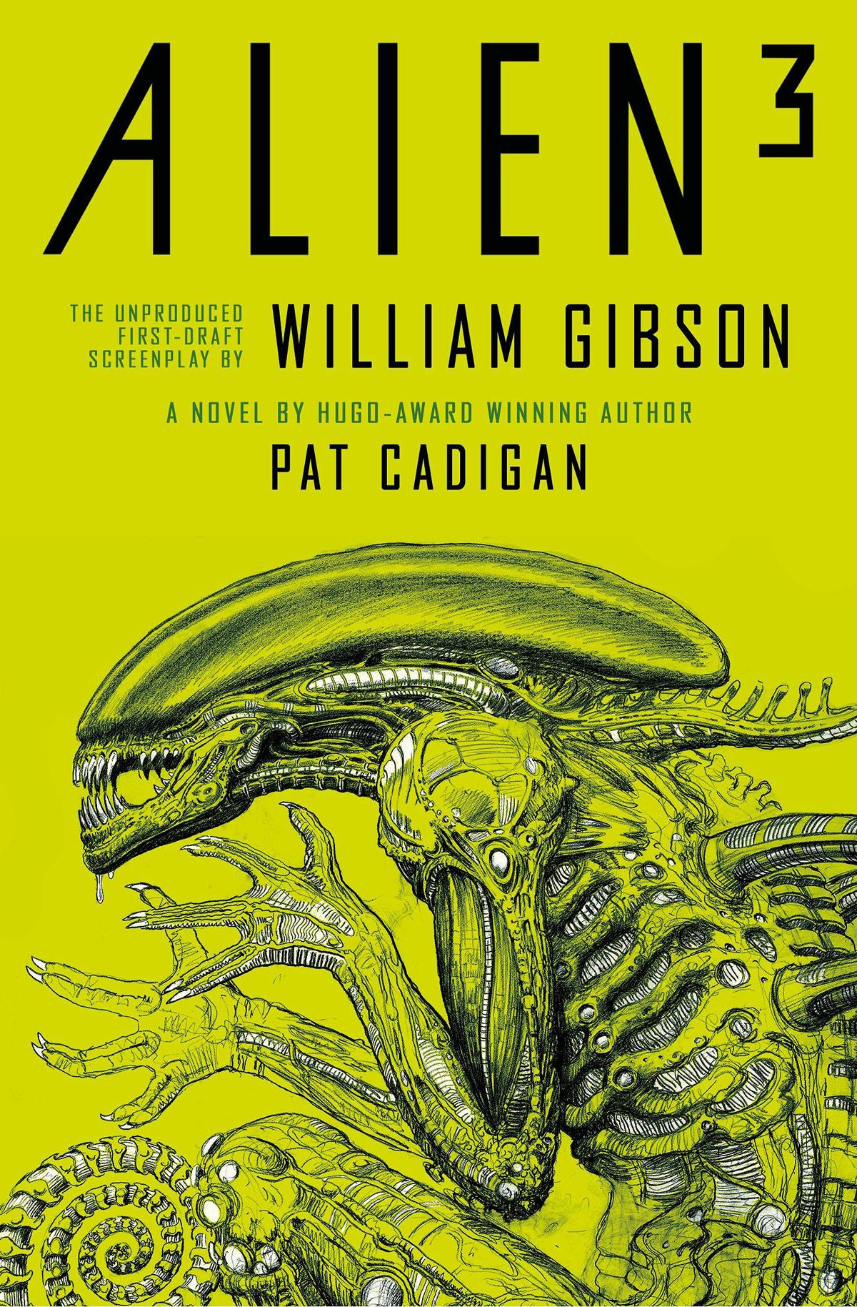 Alien³: The Unproduced First-Draft Screenplay book cover featuring a curled up xenomorph