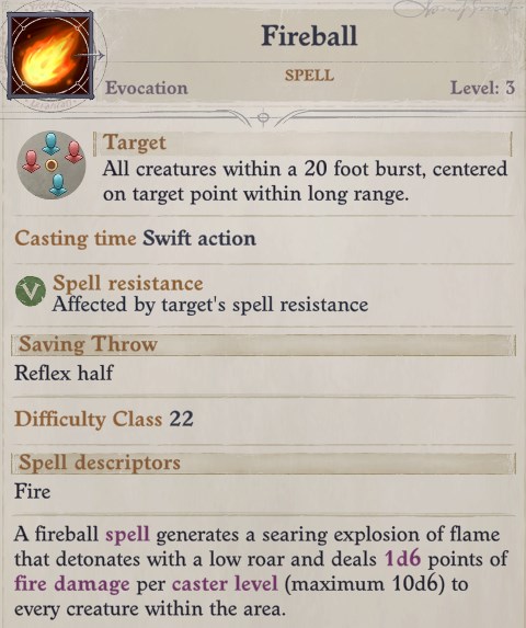 Fireball Spell Nenio Build Pathfinder Wrath of the Righteous Guide