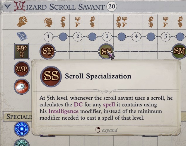 Scroll Specialization Bonus Feat Nenio Build Pathfinder Wrath of the Righteous Guide