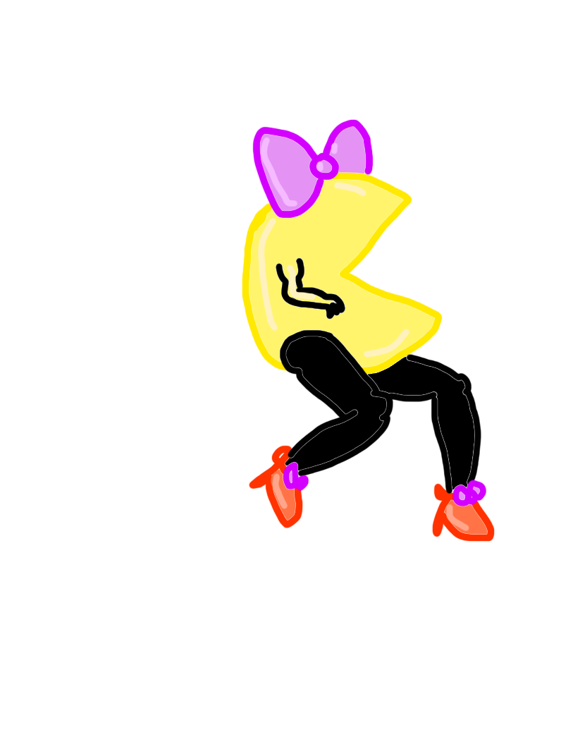 Ms. Pac-Man except she has no eyes
